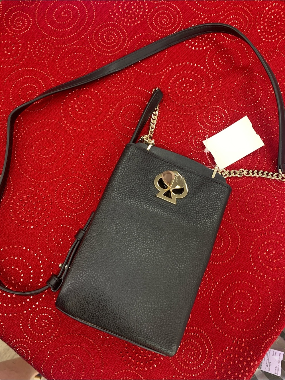 kate spade Black Pebbled Leather Crossbody with Gold Spade Emblem - Picture 6 of 9